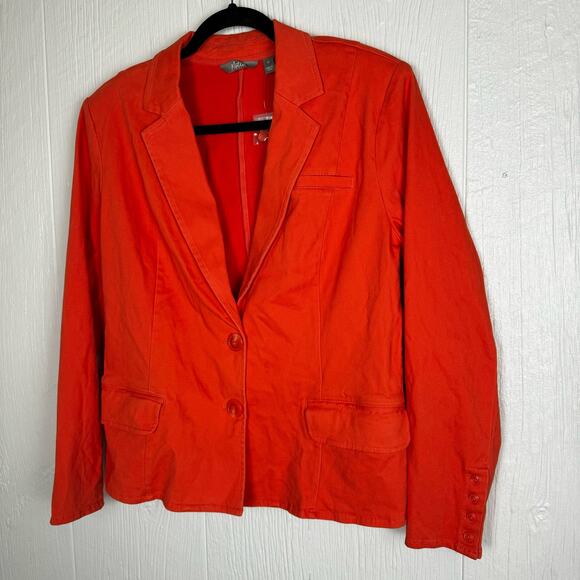 Motto Coral Colored Blazer Two Button Cotton Rayon Blend Size 14 - Picture 6 of 7